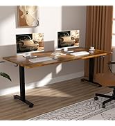 Veken 63 Inch Electric Standing Desk, Height Adjustable Sit Stand Up, Wood Desktop, Work Home Off...