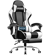 GTPLAYER Gaming Chair, Computer Chair with Footrest and Lumbar Support, Height Adjustable Game Ch...