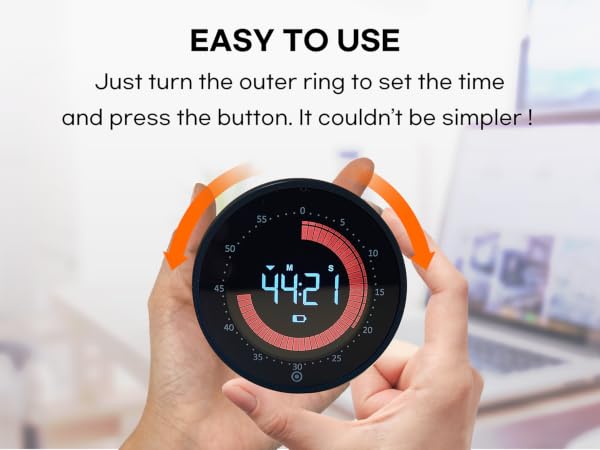 CreaViva Digital Kitchen Timer, Countdown/Up, Backlight, Visual timer, easy to use