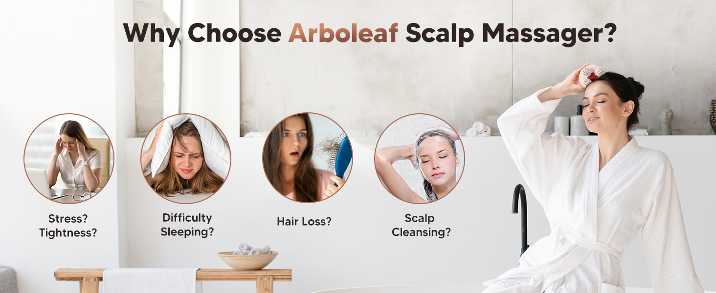 stress? tightness? difficult sleeping? choose arboleaf head massager