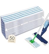 Frescares 50 Count Microfiber Semi-Disposable Mop Pad Cloth Compatible with Sweeper &amp; All 16-18''...