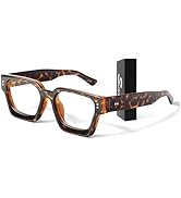 Oversized Thick Square Fake Glasses for Women Men,Fashion Preppy Clear Lens Eyeglasses with 100% ...