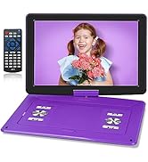 17.5" Portable DVD Player with 15.6" Large HD Screen, 6 Hours Rechargeable Battery, Support USB/S...