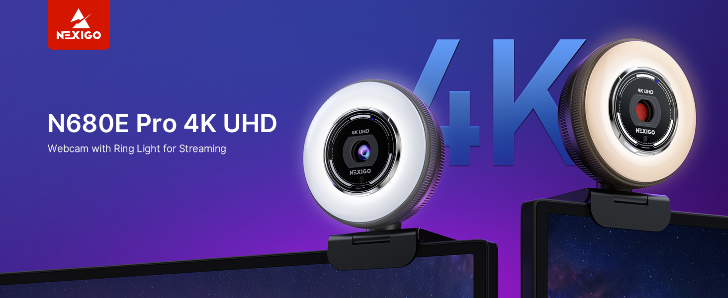 Two N680E Pro with different color temperatures and angles mounted on a computer