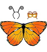 D.Q.Z Christmas Costumes Kids Monarch Butterfly-Wings for Girls Fairy Wings with Antenna Headband...