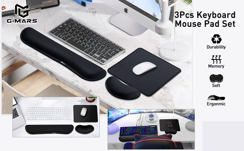 Gimars Keyboard Mouse Pad Set