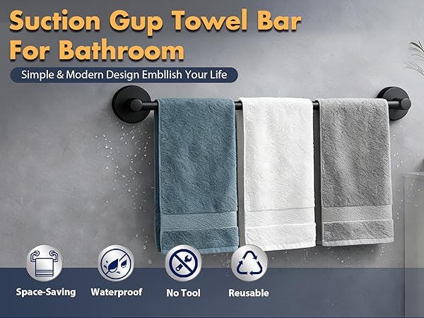Suction Gup Towel Bar For Bathroom