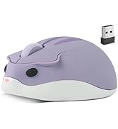 Bluetooth & USB Dual Mode Wireless Mouse,Cute Animal Hamster Shape,Silent Click Portable Compact ...