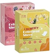 YUCO Laundry Detergent Sheets Berry and Champagne Scent Total 160 Loads, Laundry Soap Washer Shee...