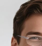 LUFF Rimless Reading Glasses Ultra Light Metal Frame Readers for Men and Women with Spring Hinge