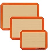 Silicone Baking Mat Sheets Set, Easy Clean &amp;Non-Stick Food Grade Reusable Baking Mat, 1 Half Shee...