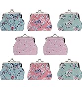 Redvigh Wallet Buckle Coin Purses 8PCS, Floral Buckle Coin Purses Cute Small Pouch Kiss-Lock Chan...