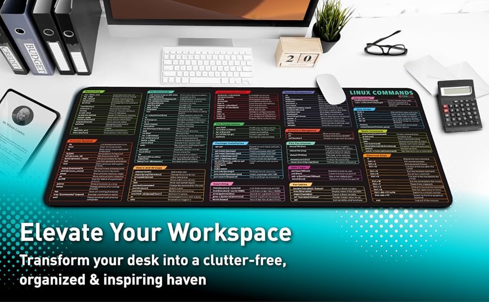 Linux desk mat for office workspace