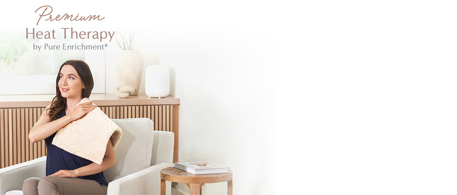 pure enrichment, heating pads, heat therapy, fast muscle relief, back pain, neck pain, muscle pain, 