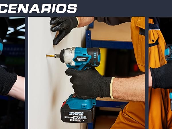 Cordless impact wrench drive power wrenches electric 1/2 inch high torque brushless socket set combo