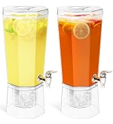 Lifewit 1 Gallon Drink Dispenser for Parties 2 Pcs, 4L Plastic Beverage Container with Stand for ...