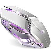 TENMOS T12 Wireless Gaming Mouse Rechargeable, 2.4G Silent Optical Wireless Computer Mice with Ch...