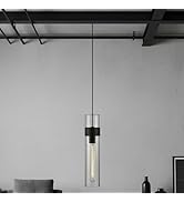 HLinghtnet Modern Dimmable Glass Black Pendant Lights, Kitchen Island Lighting, Chandelier, Adjus...