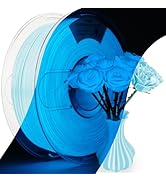Amolen Glow in the Dark Filament Pla, Silk &amp; Glow Blue 3D Printer Filament 1.75mm Blue, Best with...