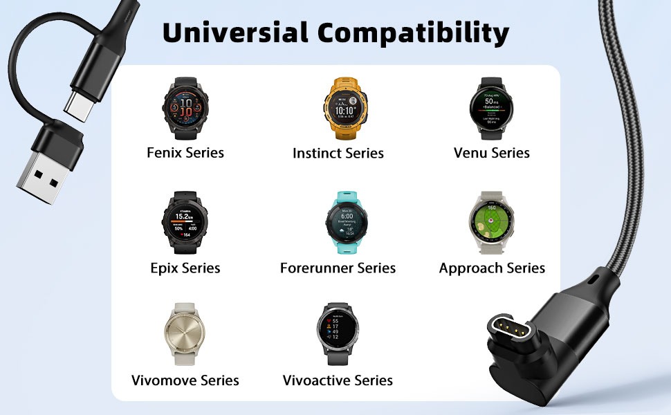 garmin venu 3 charger, garmin fenix 8 charger, garmin watch charger