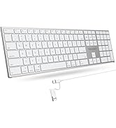 TECKNET Wired Keyboard for Mac, Ultra-Slim Silent Keyboard with Dual Interface (USB and Type-C), ...