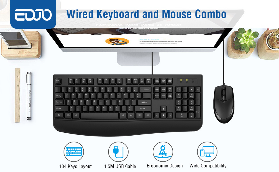 Wired Keyboard and Mouse Combo
