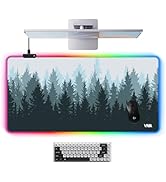 Vyaaa Extended Mouse Pad 39.3" x 19.7", RGB Desk Mat, Extra Large Desk pad with Non-Slip Rubber B...