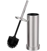 Brushed Nickel Toilet Brush and Holder Set, 304 Stainless Steel Toilet Brush for Bathroom, Heavy ...
