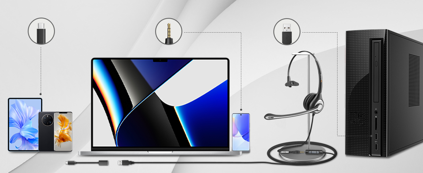 computer headset with microphone