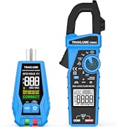 GFCI Outlet Tester 110–125 V 3-Wire &amp; Clamp Meter 6000 Counts True RMS Bundle