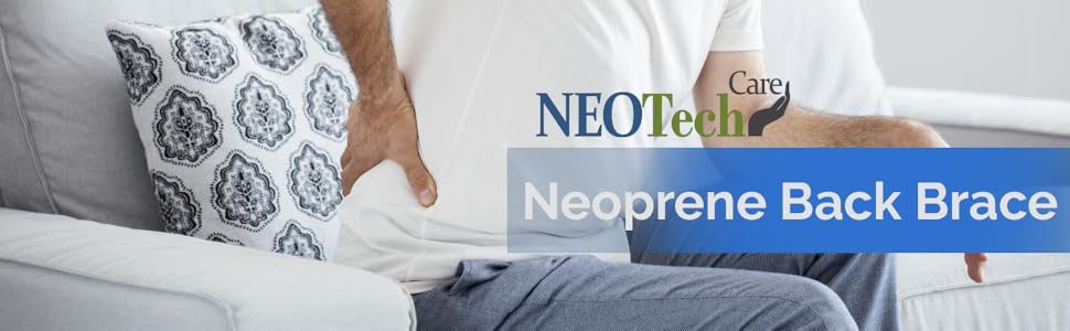 NeoTech Care Neoprene Back Brace, Double Compression, Black, Size Medium