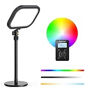 RaLeno Streaming Key Light with RGB, Studio Light with Remote Control and Desk Stand for Live Str...