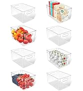 Lifemaster Multi-purpose Refrigerator Bins - 8 pieces Large Capacity Stackable Fridge Bin Organiz...