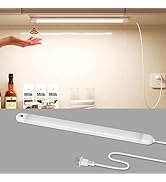 Hand Wave Gesture Under Cabinet Lights,16 Inch Plug in Kitchen Counter Light with Dimmable and Co...