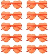 NACHLYNN 10 Pairs Heart Sunglasses Women Rimless Heart Shaped Sunglasses Candy Color Heart Glasse...