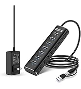 Powered USB Hub, Rosonway 7 Ports USB 3.1/3.2 Gen 2 Hub 10Gbps with 3.3ft USB-A/USB-C Data Cable,...