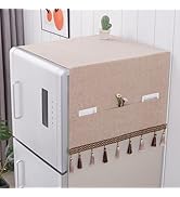 YUZHANGHE Fridge Dust Cover Front Load with Storage Pockets Washer Dryer Top Protector, Anti-Slip...