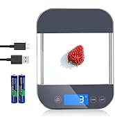 GGQ Rechargeable Food Scale Digital Weight Grams and Oz, [Max 33lb Min 1g], Full Waterproof Temep...