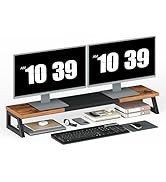 HOOBRO Dual Monitor Stand Riser, 39 Inch Large Computer Monitor Stand for 2 Monitors, Computer Mo...