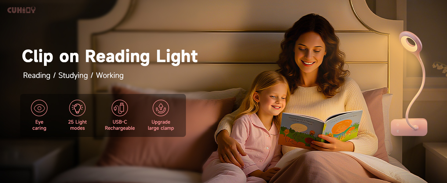 rechargeable reading light for bed