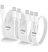 LOFPYE 240W 3-Pack [3.3FT+6.6FT+10FT] USB C to USB C Cable,Type C Fast Charging Cable for iPhone ...