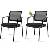 Sweetcrispy Stacking Folding Arm Chairs for 2 Pack - Mesh Back Upholstered Fabric Stack Chairs, S...
