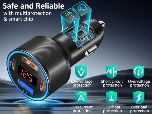 usb car charger digital
