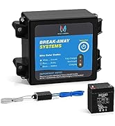 MICTUNING Trailer Brakes Breakaway Kit with Charger, LED Indicator, Switch with 12V 5AH Built-in ...