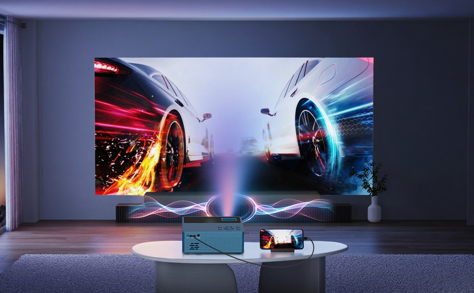 projector;mini projector;portable projector;projector with wifi and bluetooth;projector for bedroom