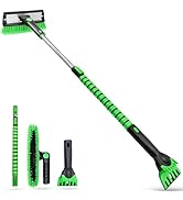 SEAAES 50 Inch Truck Snow Brush and Ice Scraper with Squeegee, Long Handle Extendable Windshield ...