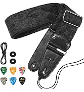 LEKATO Guitar Strap, Anaglyph Embossed Floral Pattern Guitar Straps for Electric Bass Acoustic Gu...