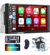 Double Din Car Stereo Radio Compatible with Apple Carplay and Android Auto, 7-Inch HD Touchscreen...