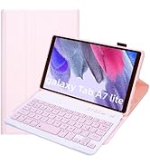 Lrufodya Keyboard Case for Samsung Galaxy Tab A7 Lite 8.7" 2021, Candy Colors Detachable Wireless...