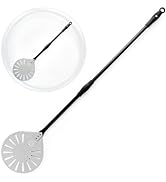 Chef Pomodoro Supreme Aluminum 9-Inch Turning Pizza Peel with Detachable Metal Handle for Easy St...